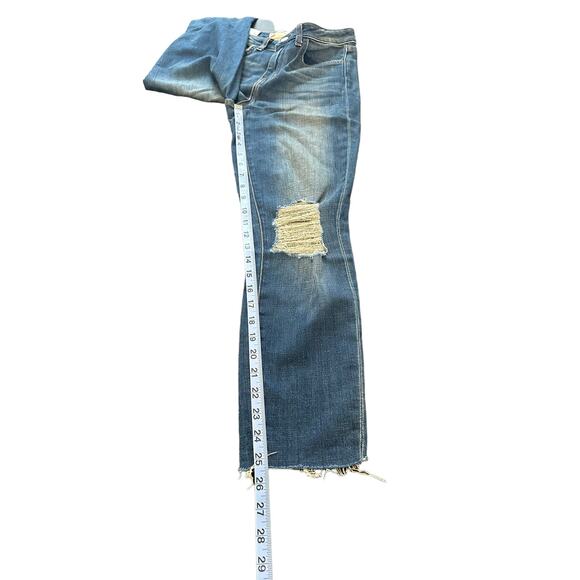 L'AGENCE El Matador Jeans Rustic Blue High Rise Distressed Cropped Denim Size 26 - Picture 9 of 12